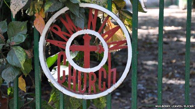 Armenian church gate, Yangon