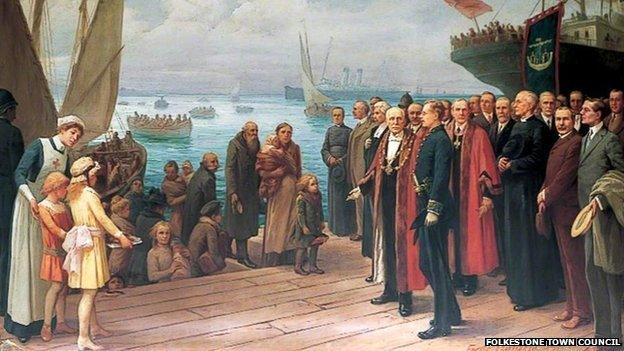 Landing of the Belgian Refugees