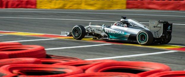 Lewis Hamilton was fastest in second practice for the Belgian Grand Prix at Spa