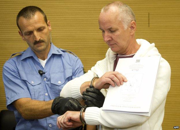 Defendant Detlev Guenzel in court, 22 Aug 14