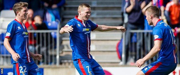 Inverness players celebrating