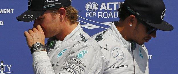 Nico Rosberg and Lewis Hamilton