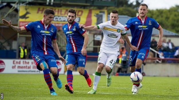 Inverness and Celtic players