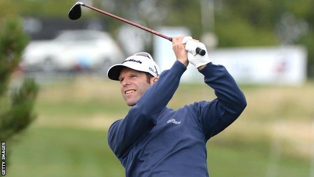 Bradley Dredge in third-round action at the Czech Masters