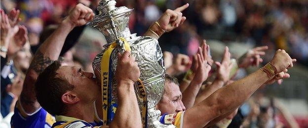 Kevin Sinfield with the Challenge Cup