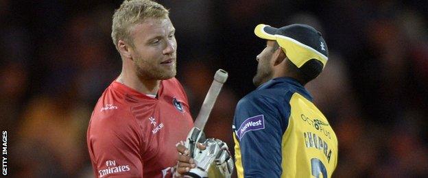 Andrew Flintoff and Varun Chopra