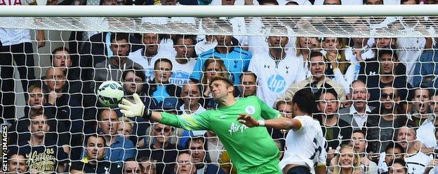 QPR goalkeeper Robert Green and Tottenham's Nacer Chadli