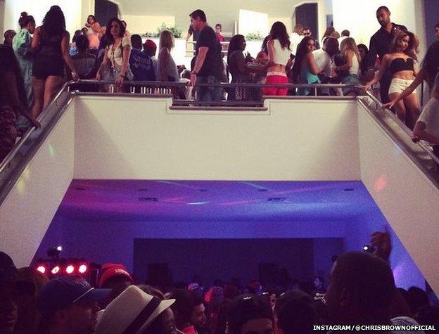 Chris Brown posted several photos and videos from a party on social media at the time of the shooting