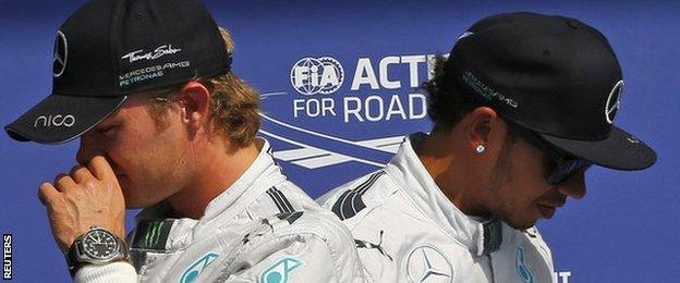 Nico Rosberg and Lewis Hamilton