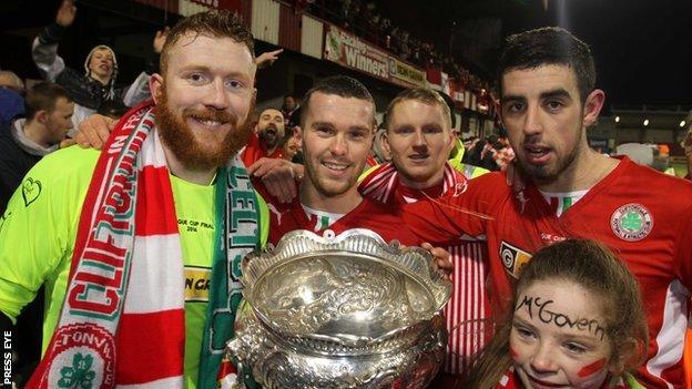 Cliftonville celebrate last season's League Cup success