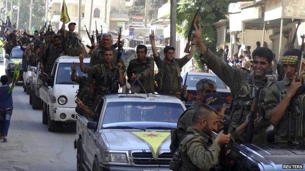 Members of the Syrian Kurdish Popular Protection Units (YPG) in Efrin (14 August 2014)