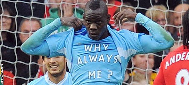 Balotelli unveils his 'Why Always Me?' t-shirt