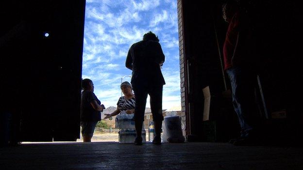 Family receiving water