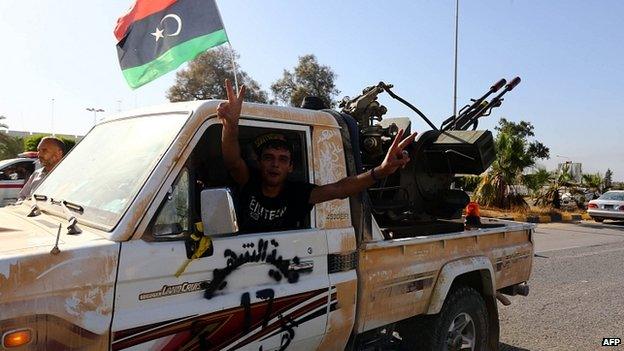 Islamist fighter at Tripoli airport. 25 Aug 2014