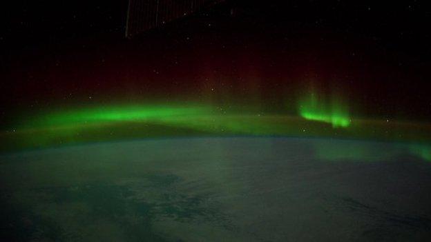 the Aurora australis filmed from space