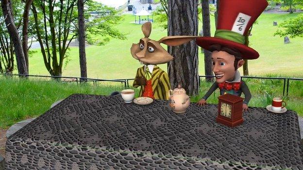 Mad Hatter and rabbit