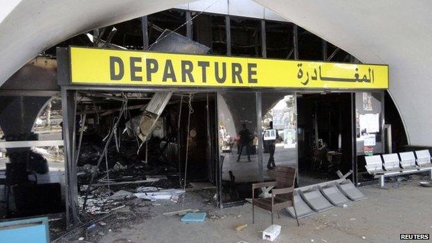 A general view is seen of the passenger terminal of Tripoli international airport August 24, 2014.