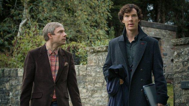 Benedict Cumberbatch and Martin Freeman in Sherlock.