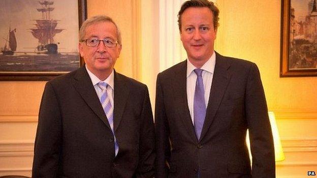 Jean-Claude Juncker and David Cameron at a meeting in July