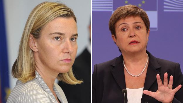 EU foreign policy candidates - Federica Mogherini (left) and Kristalina Georgieva