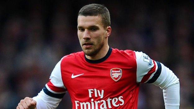 Arsenal forward Lukas Podolski