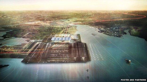 Artist's impression of island airport