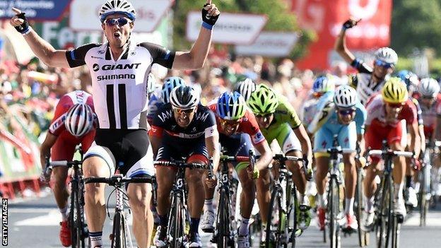 Germany's John Degenkolb wins the fourth stage of the Vuelta a Espana