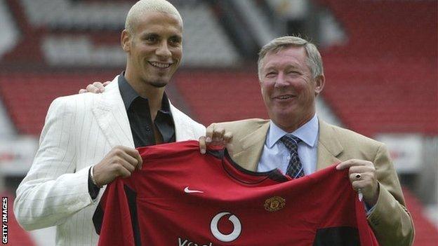 Rio Ferdinand with Sir Alex Ferguson