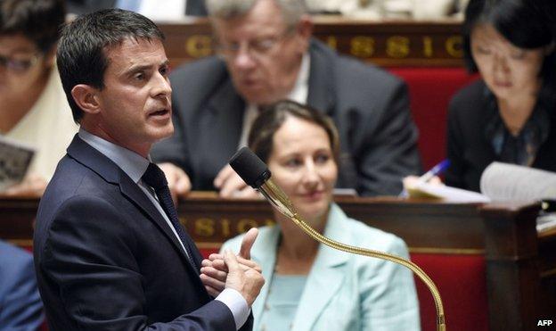 Manuel Valls addresses the National Assembly in July 2014