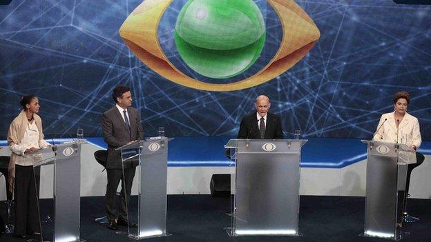 Presidential candidates in TV debate. 26 Aug 2014