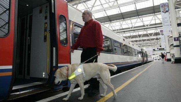 Guide dog and owner