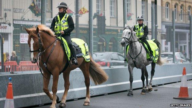 Mounted police officers