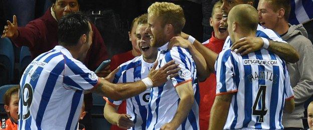 Kilmarnock players celebrating