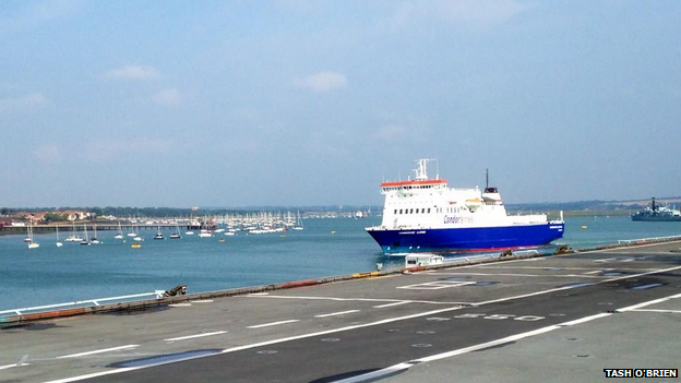 Condor Clipper sets sail from Portsmouth.