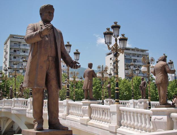 Statues on bridge