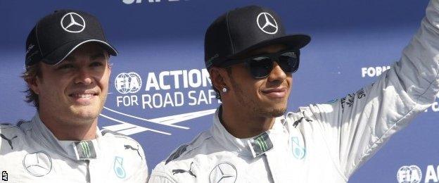 Nico Rosberg and Lewis Hamilton