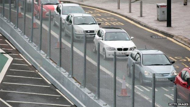 There have been complaints that the security fencing is causing traffic chaos