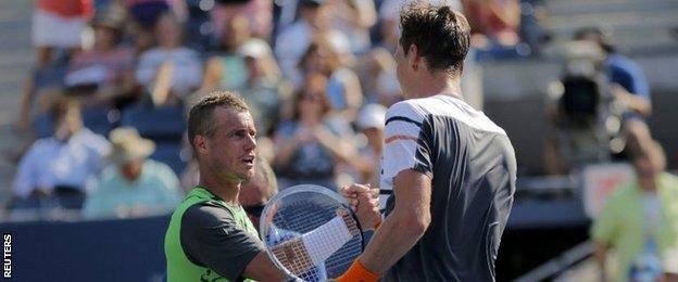 Lleyton Hewitt and Tomas Berdych