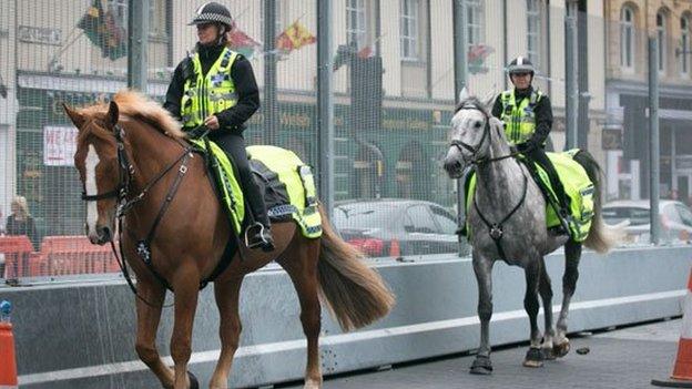 Mounted police officers