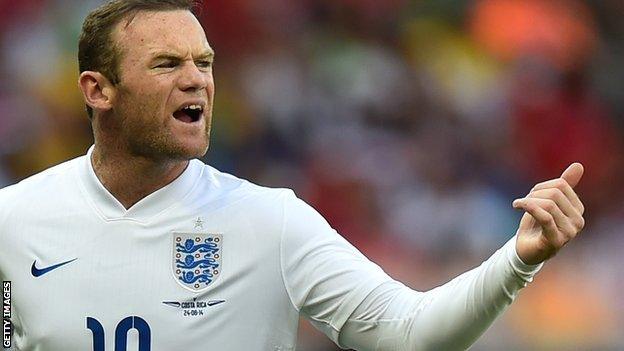 Wayne Rooney in action at Brazil 2014