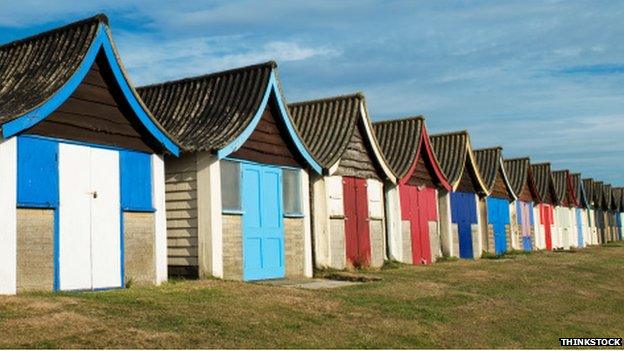 Beach huts in Mablethorpe