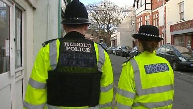 Policeman and woman in Wales