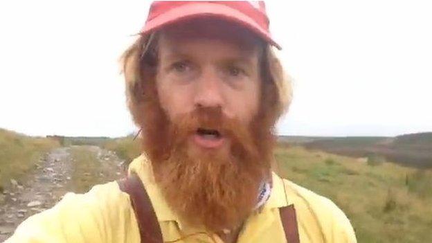 Sean Conway's selfie fall screen grab