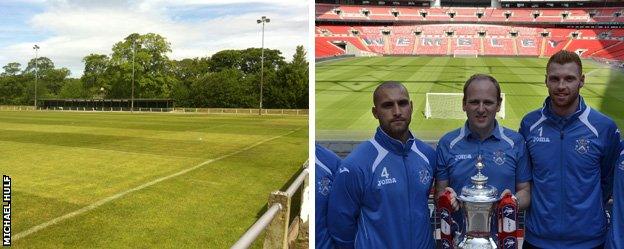 Nelson FC's ground and their players at Wembley