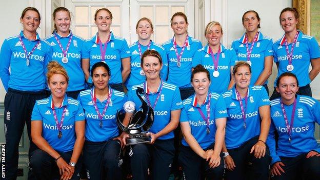 England with the one-day series trophy