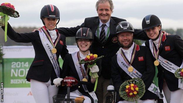 Sophie Wells, Sophie Christiansen, team captain David Hunter, Lee Pearson and Natasha Baker