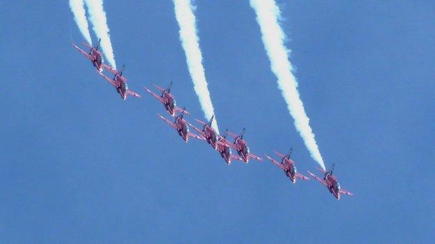 Red Arrows at Bournemouth Air Festival 2014