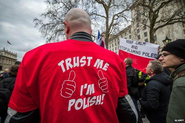 Man in shirt saying "Trust me I'm Polish"