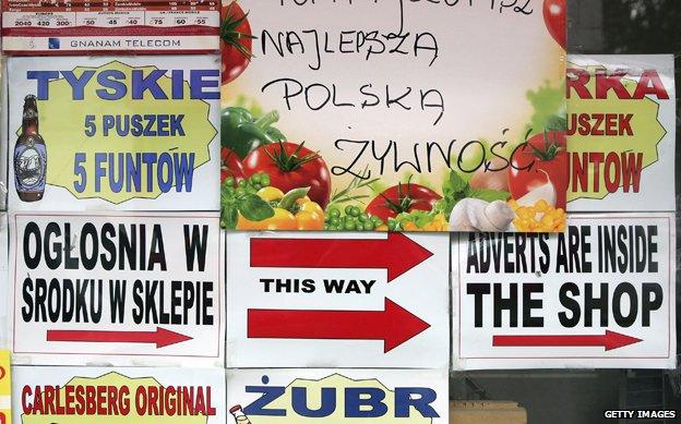 Polish shop window in Britain