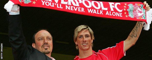 Fernando Torres and Rafa Benitez